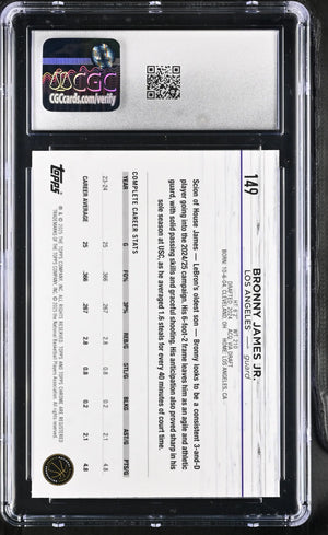 2024-25 Topps Chrome Sapphire Rookie Bronny James Jr. RC CGC 10 