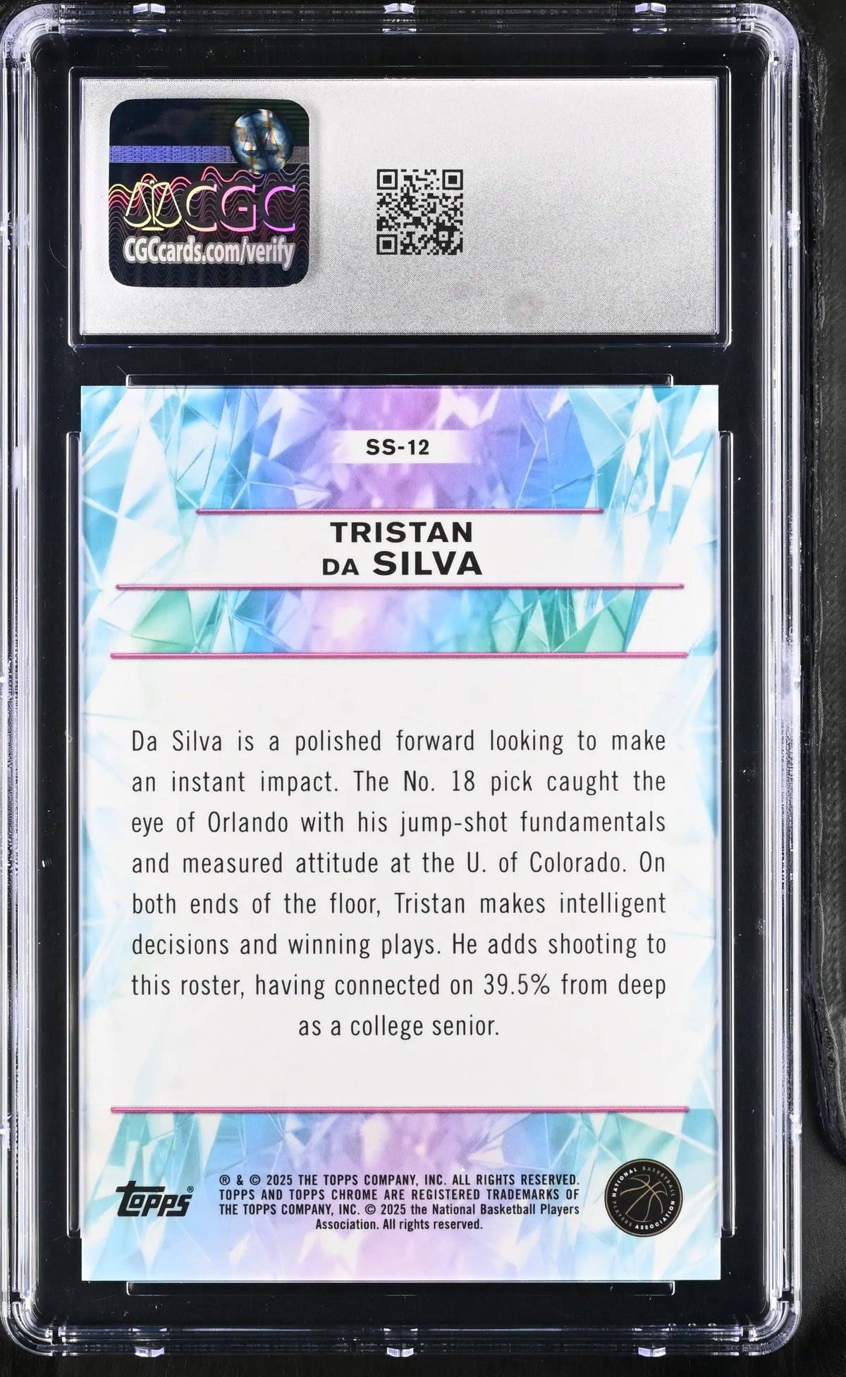 2024-25 Topps Chrome Sapphire Rookie Tristan da Silva RC CGC 10 