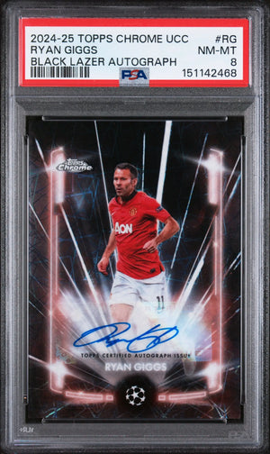 2024-25 Topps Chrome UCC Black Lazer Auto Ryan Giggs #RG PSA 8 