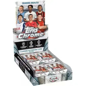 2024-25 Topps Chrome UEFA Club Competitions Soccer Hobby Pack (Single Pack Sales) 