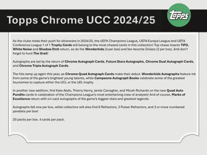 2024-25 Topps Chrome UEFA Club Competitions Soccer Jumbo Hobby Pack (Single Pack Sales) 