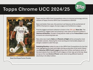 2024-25 Topps Chrome UEFA Club Competitions Soccer Jumbo Hobby Pack (Single Pack Sales) 
