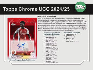2024-25 Topps Chrome UEFA Club Competitions Soccer Jumbo Hobby Pack (Single Pack Sales) 