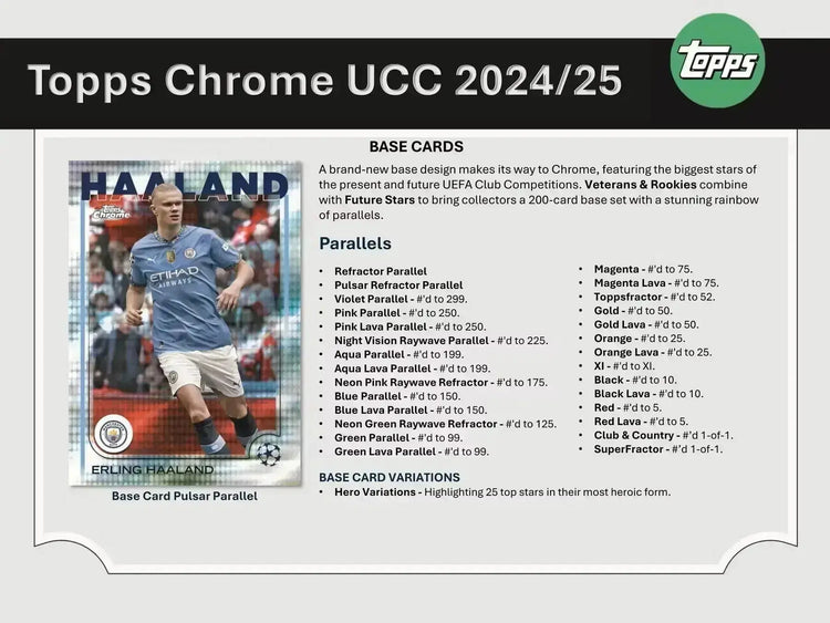 2024-25 Topps Chrome UEFA Club Competitions Soccer Jumbo Hobby Pack (Single Pack Sales) 