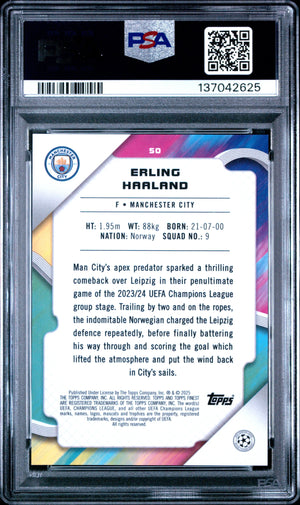 2024-25 Topps Finest UCC Erling Haaland  Rose Gold Mini Diamond PSA 10 /50 