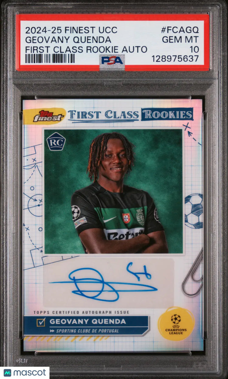 2024-25 Topps Finest UCC First Class Rookie Autographs Geovany Quenda RC PSA 10 
