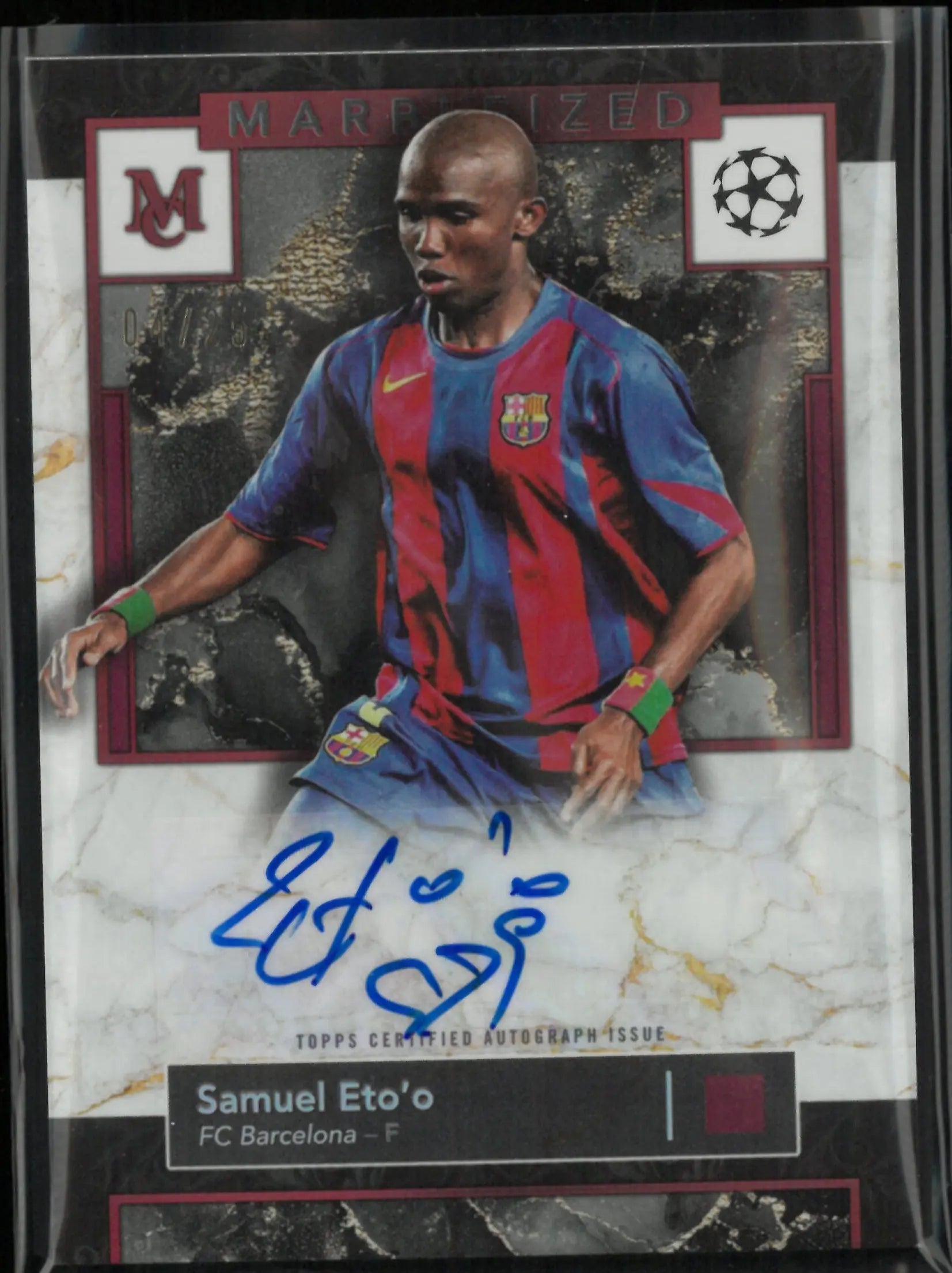 2024-25 Topps Museum UEFA Club Compeitions Marbleized Samuel Eto'o Autograph /25 