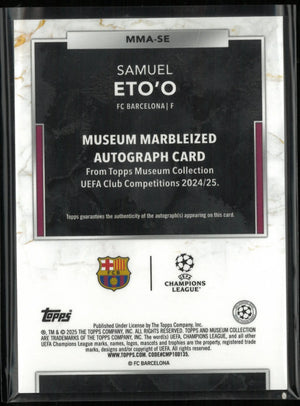 2024-25 Topps Museum UEFA Club Compeitions Marbleized Samuel Eto'o Autograph /25 