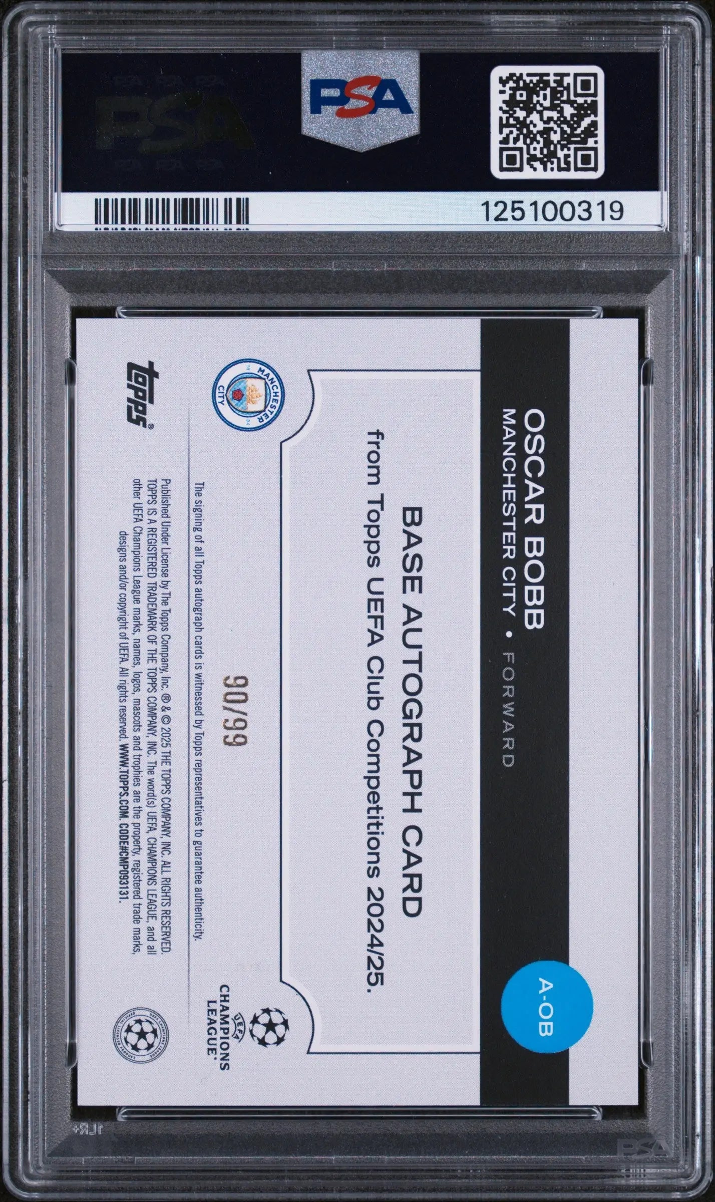 2024-25 Topps UCC Autographs Auto Oscar Bobb Green Foilboard PSA 10 /99 