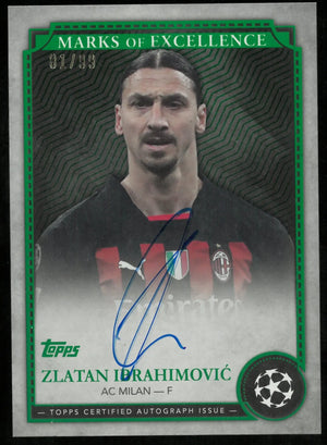 2024-25 Topps UEFA CL Zlatan Ibrahimovic Marks Of Excellence Emerald Auto /99 