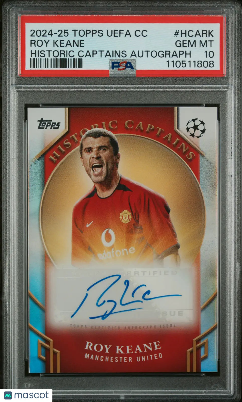 2024-25 Topps UEFA Club Competition Historic Captains Auto Roy Keane PSA 10 Pop2 