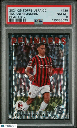2024-25 Topps UEFA Club Competitions Black Icy Tijjani Reijnders /10 PSA 8 