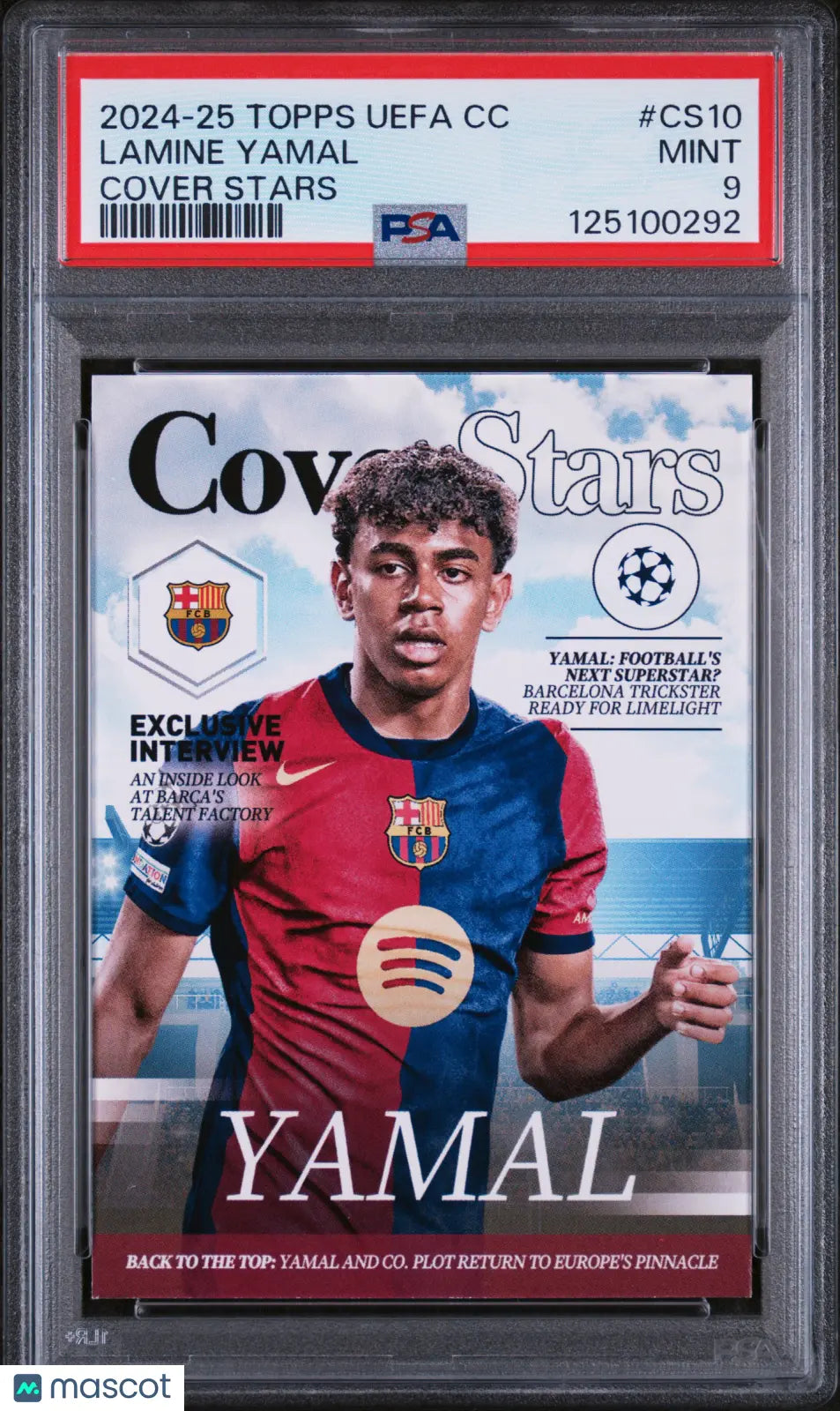 2024-25 Topps UEFA Club Competitions Cover Stars Lamine Yamal #CS10 PSA 9 