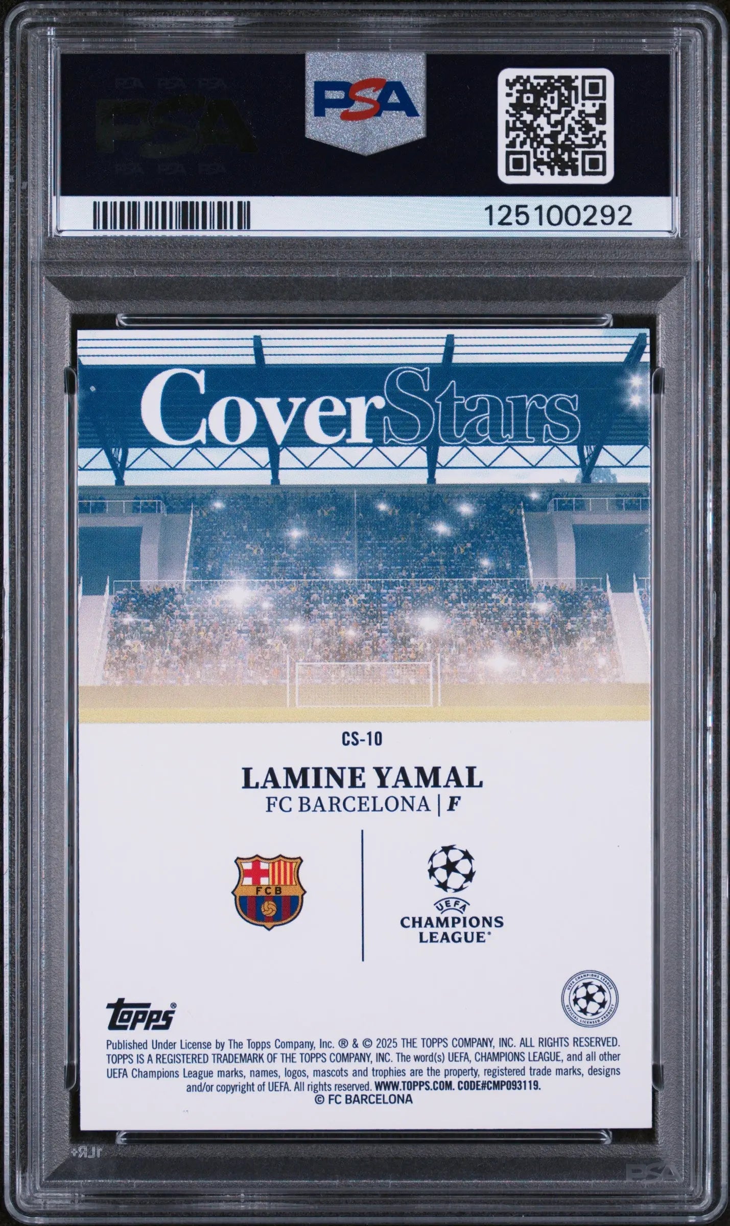 2024-25 Topps UEFA Club Competitions Cover Stars Lamine Yamal #CS10 PSA 9 