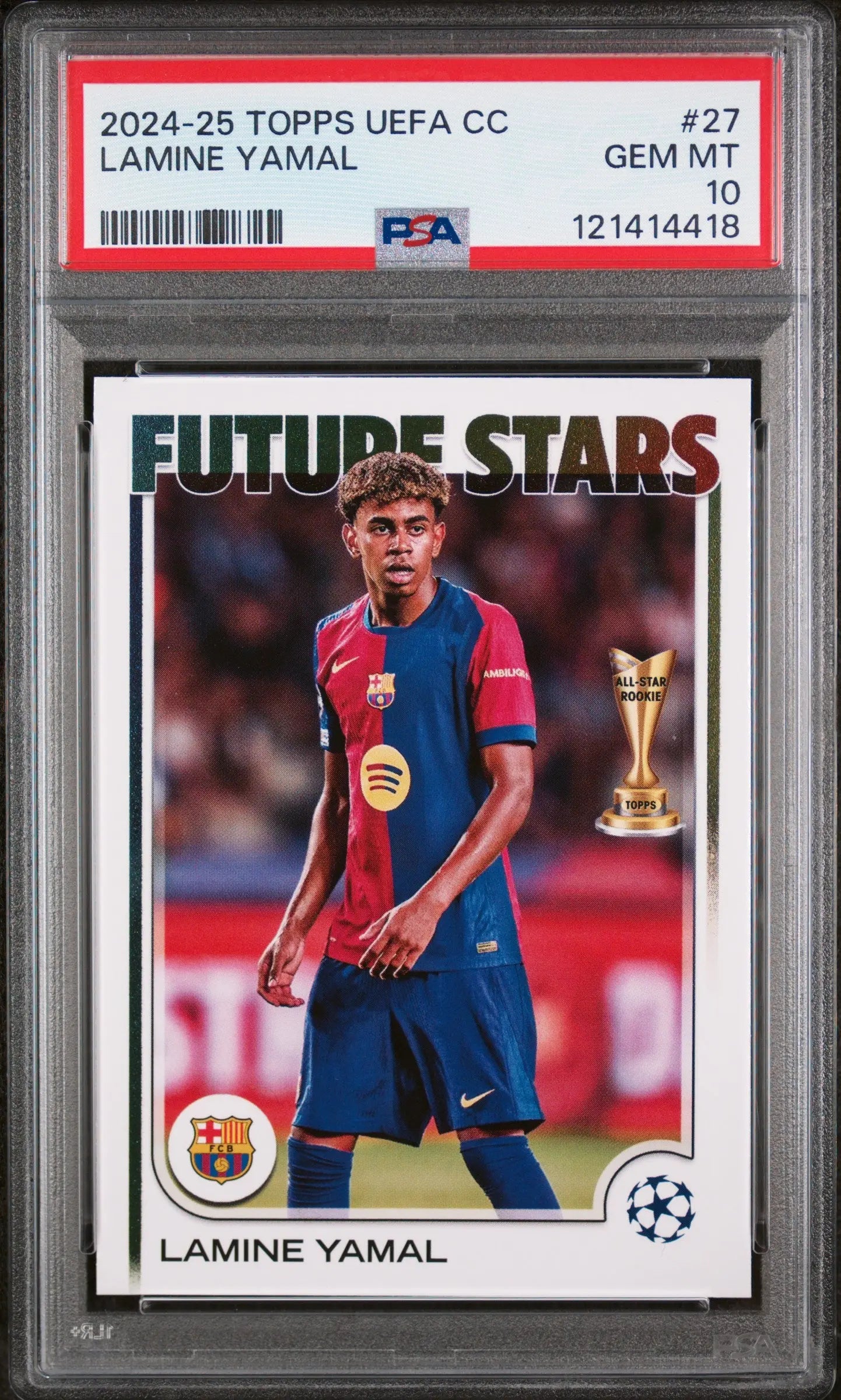 2024-25 Topps UEFA Club Competitions Future Stars Lamine Yamal PSA 10 