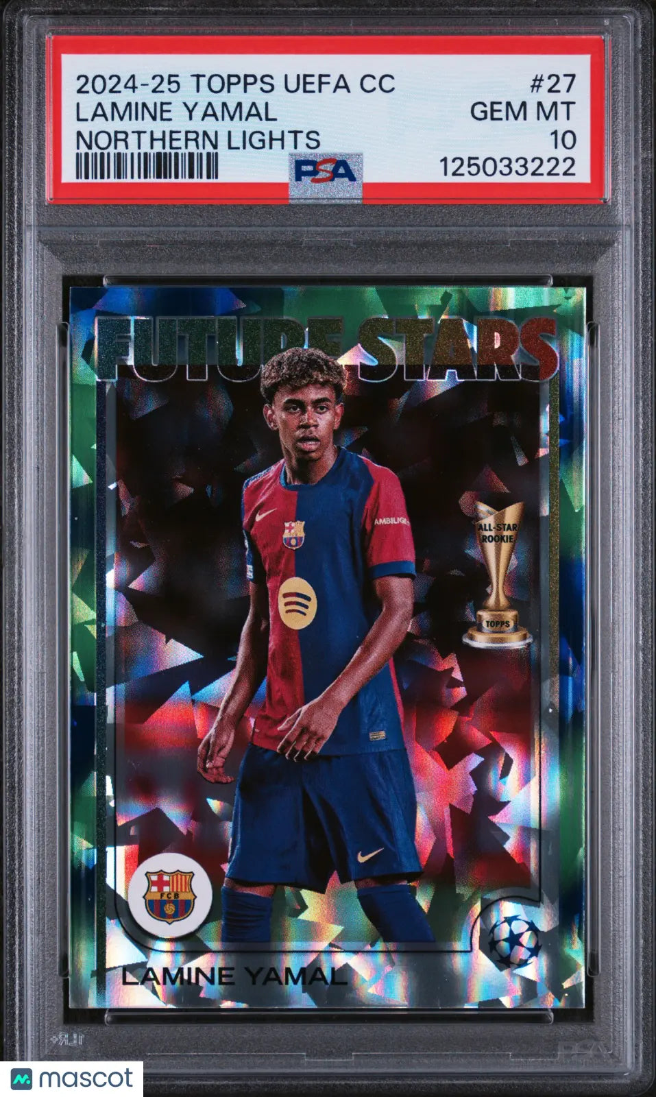 2024-25 Topps UEFA Club Competitions Lamine Yamal #27 Northern Lights PSA 10 RC 