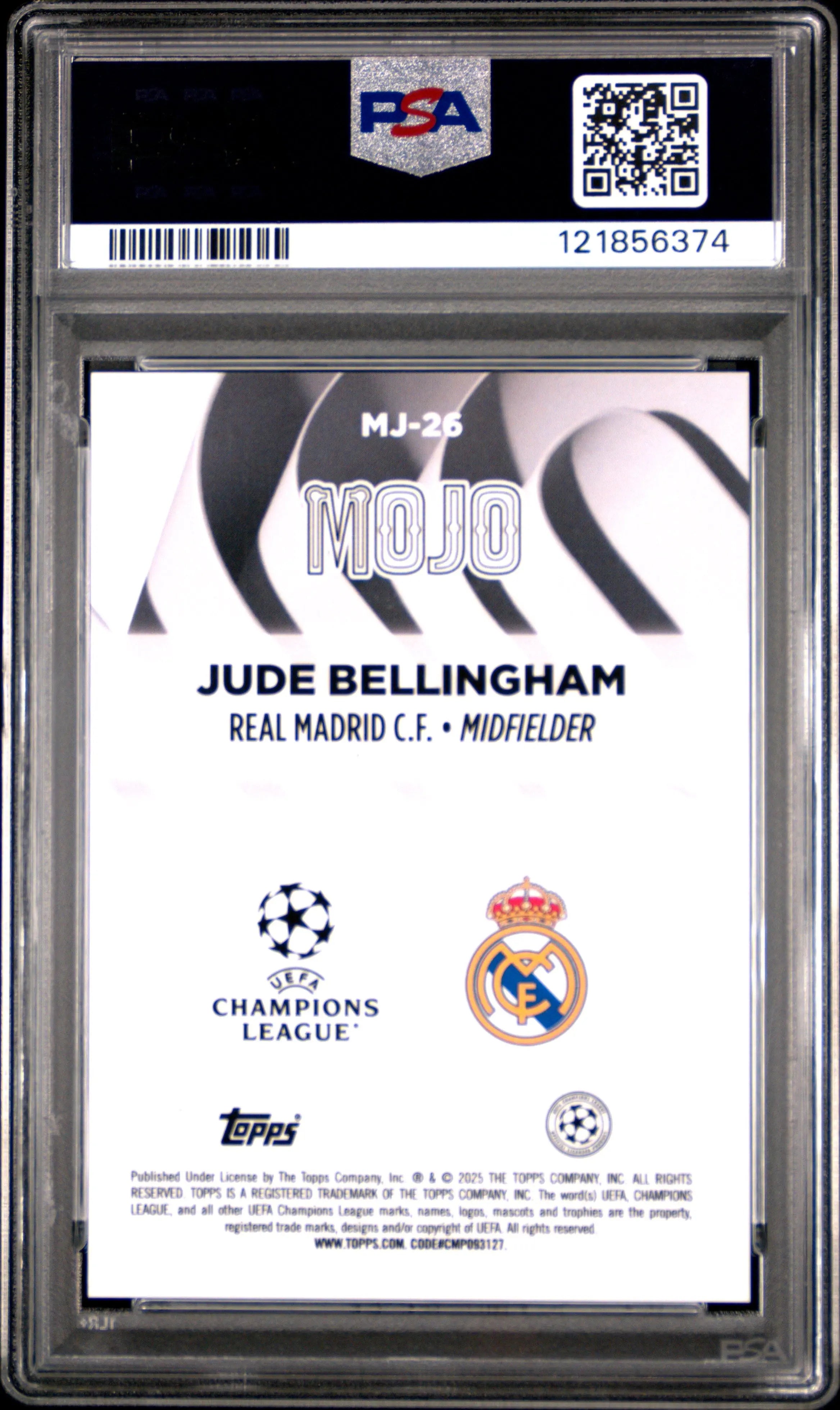 2024-25 Topps UEFA Club Competitions Mojo Chrome Jude Bellingham #MJ26 PSA 10 