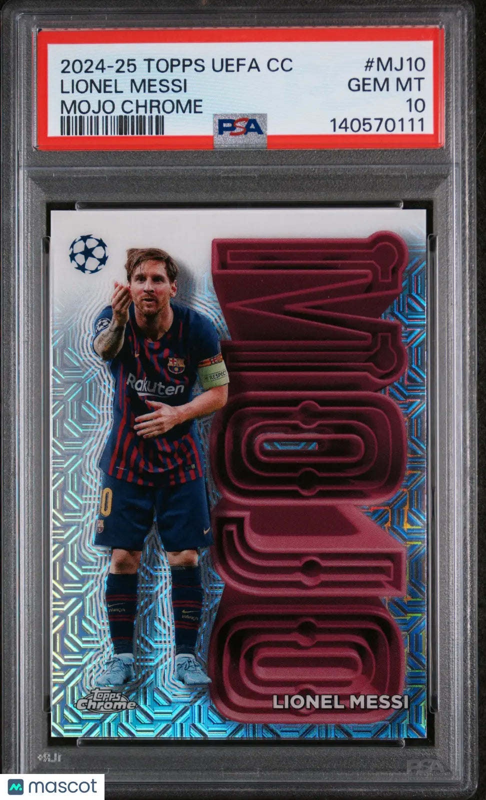 2024-25 Topps UEFA Club Competitions Mojo Chrome Lionel Messi PSA 10 