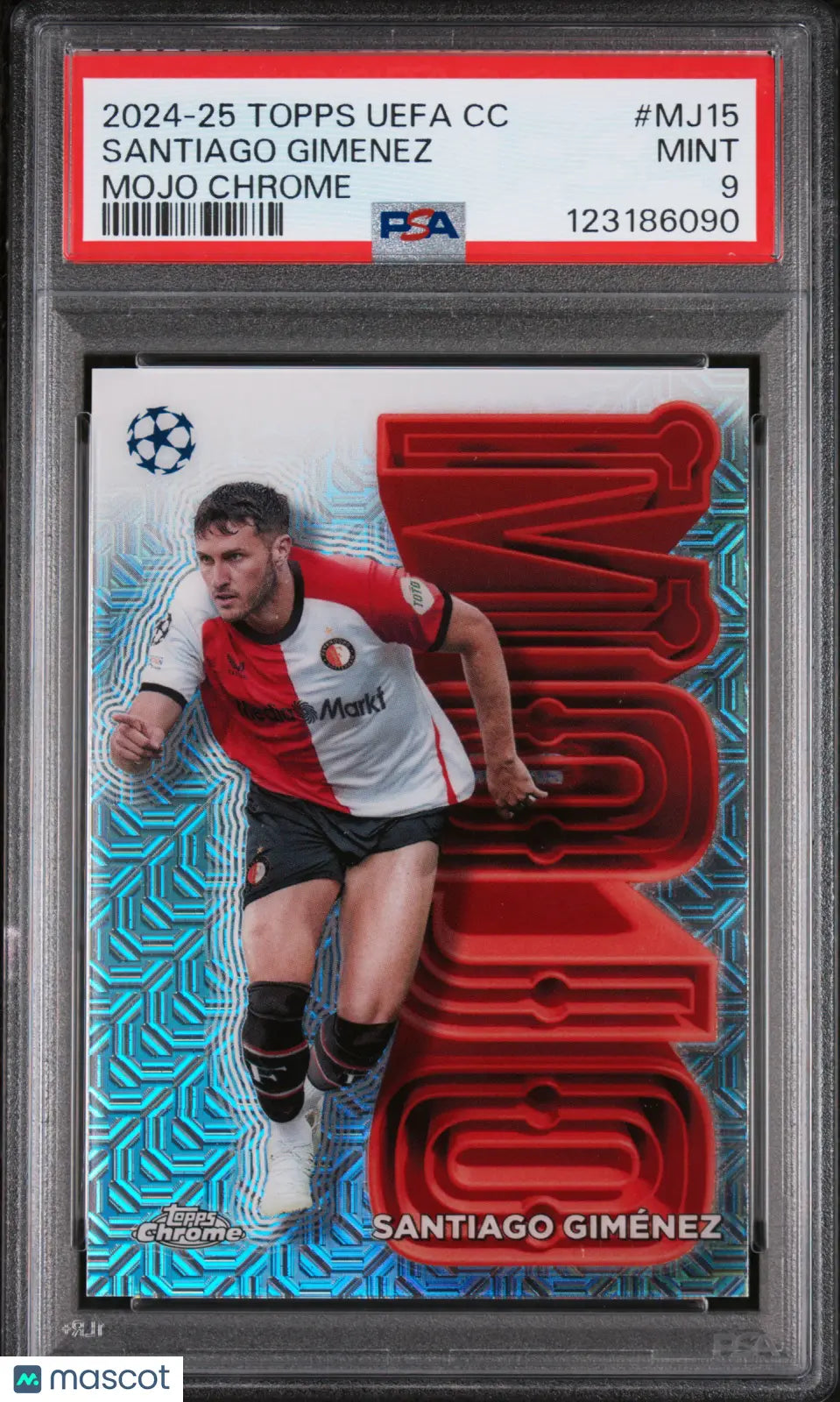 2024-25 Topps UEFA Club Competitions Mojo Chrome Santiago Gimenez PSA 9 