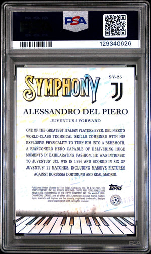 2024-25 ToppsFinest UCC Symphony Alessandro Del Piero Orange Refractor/25 PSA 10 