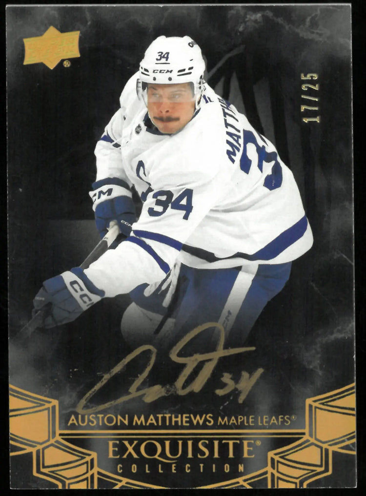 2024-25 UD Exquisite Hockey Auston Matthews Gold Ink Auto /25 