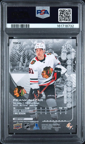 2024-25 UD Extended Series Dimensions Reflections Frank Nazar Amethyst PSA 9 