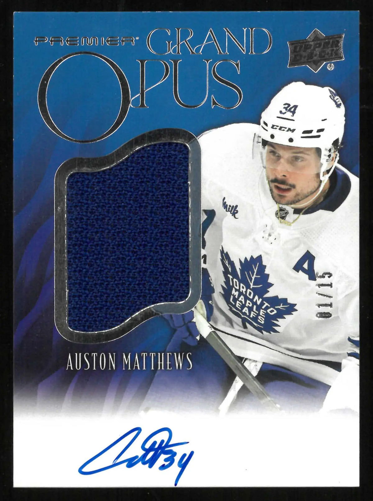 2024-25 UD Premier Hockey Grand Opus Autograph Patch Auston Matthews Auto 1/15 