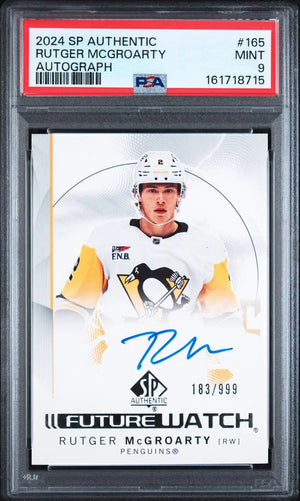 2024-25 UD SP Authentic Future Watch Rookie Auto Rutger McGroarty RC /999 PSA 9 