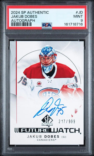 2024-25 UD SP Authentic Future Watch Rookie Autograph Jakub Dobes /999 PSA 9 