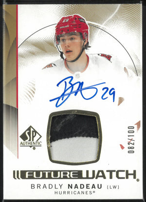 2024-25 UD SP Authentic Future Watch Rookie Patch Autograph Bradly Nadeau/100 RC 