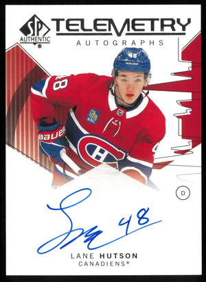 2024-25 UD SP Authentic Hockey Lane Hutson RC Rookie Telemetry Auto 