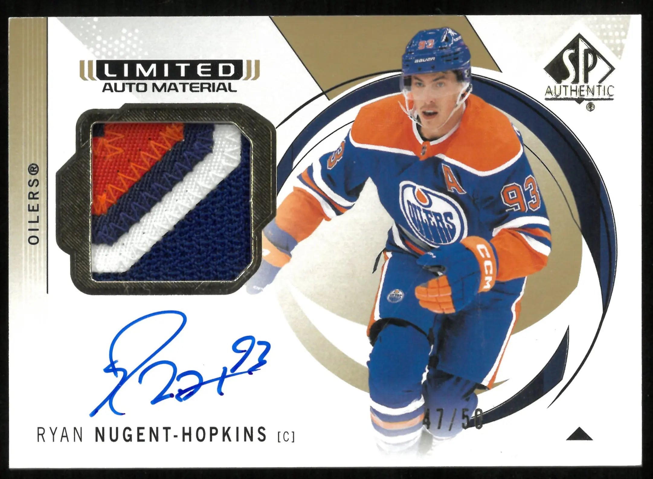 2024-25 UD SP Authentic Limited Ryan Nugent-Hopkins Patch Auto /50 