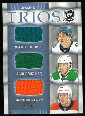 2024-25 UD The Cup Celebrini Michkov Stankoven RC Trios Patch /49 