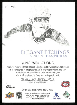2024-25 UD The Cup Elegant Etchings Auto Vincent Damphousse 