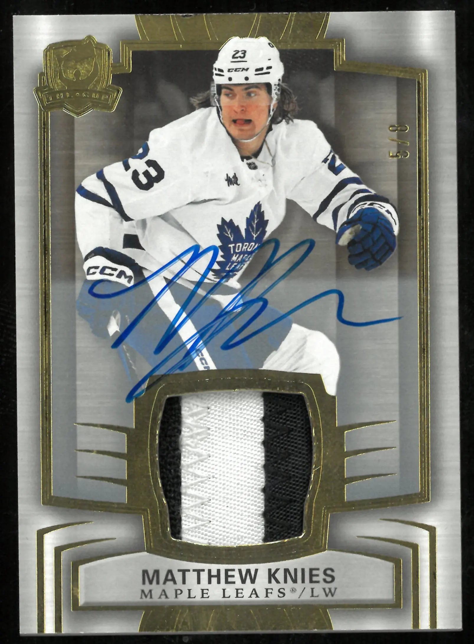 2024-25 UD The Cup Gold Foil Patch Auto Matthew Knies /8 