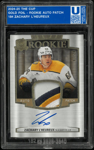 2024-25 UD The Cup Gold Rookie Tri Color Patch Auto Zachary L'Heureux /24 