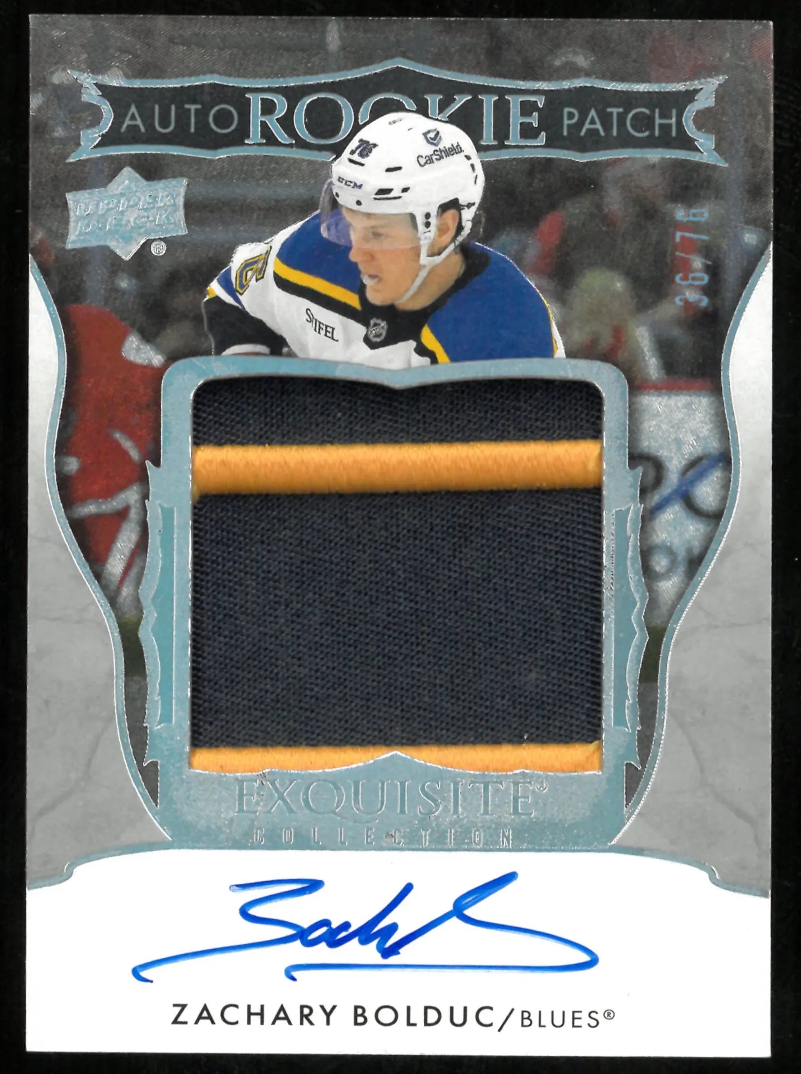 2024-25 UD The Cup Hockey Exquisite Rookie Patch Auto Zachary Bolduc /76 