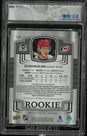 2024-25 UD The Cup Jackson Blake RC Rookie Patch Auto /249 