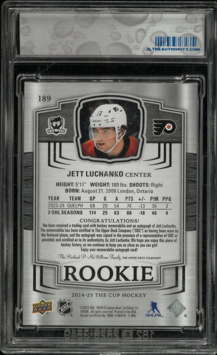 2024-25 UD The Cup Jett Luchanko RC Rookie Patch Auto /249 