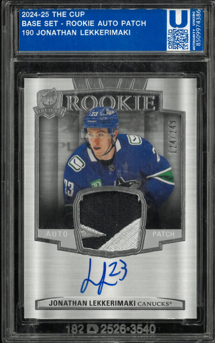 2024-25 UD The Cup Jonathan Lekkerimaki RC Rookie Patch Auto /249 