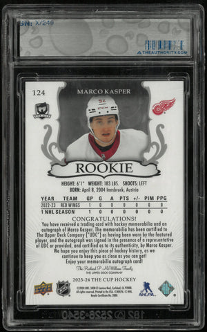2024-25 UD The Cup Marco Kasper RC Rookie Patch Auto /249 