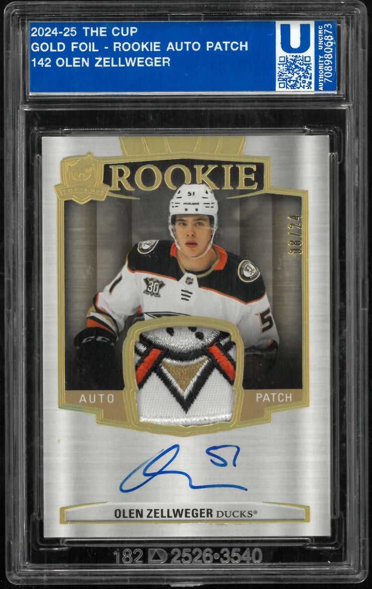 2024-25 UD The Cup Olen Zellweger RC Rookie Patch Auto /24 