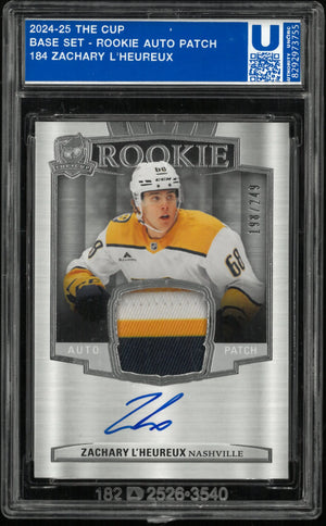 2024-25 UD The Cup Rookie Patch Autograph Zachary L'Heureux Auto RC /249 