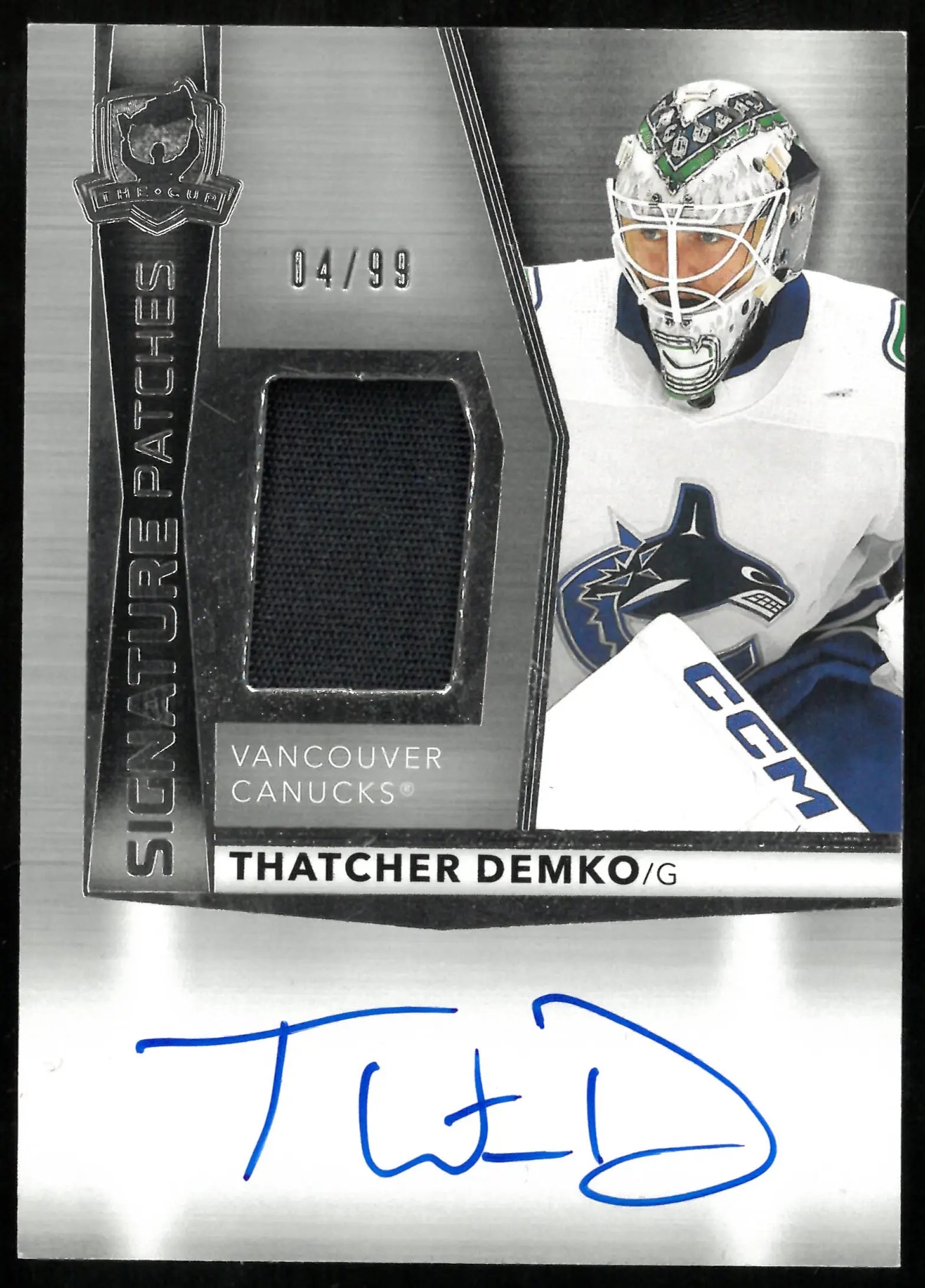 2024-25 UD The Cup Signature Patches Auto Thatcher Demko /99 