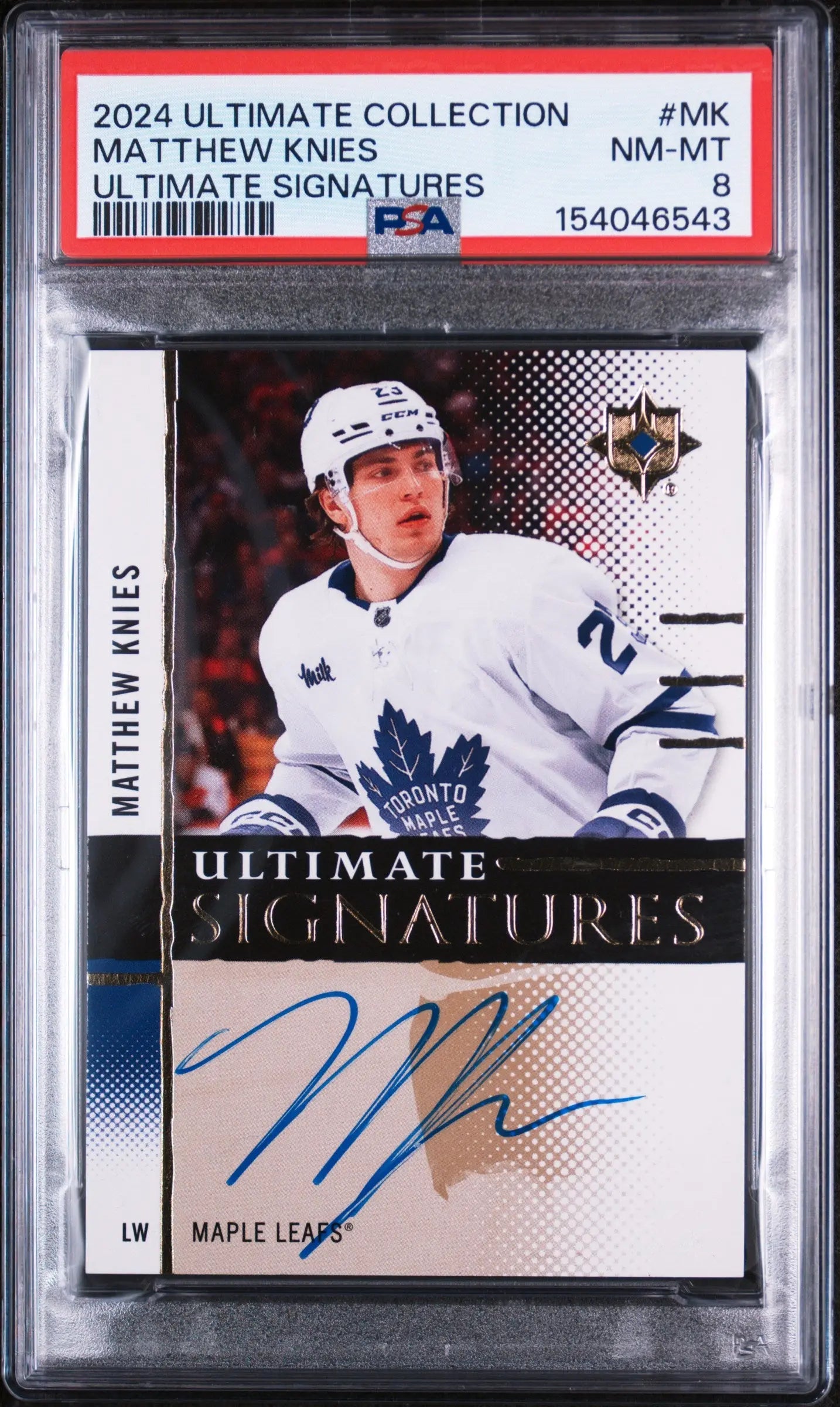 2024-25 UD UC Ultimate Signatures Autograph Matthew Knies Auto PSA 8 
