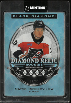 2024-25 Upper Deck Black Diamond Relic Rookies Quad Diamond Matvei Michkov /99 RC 
