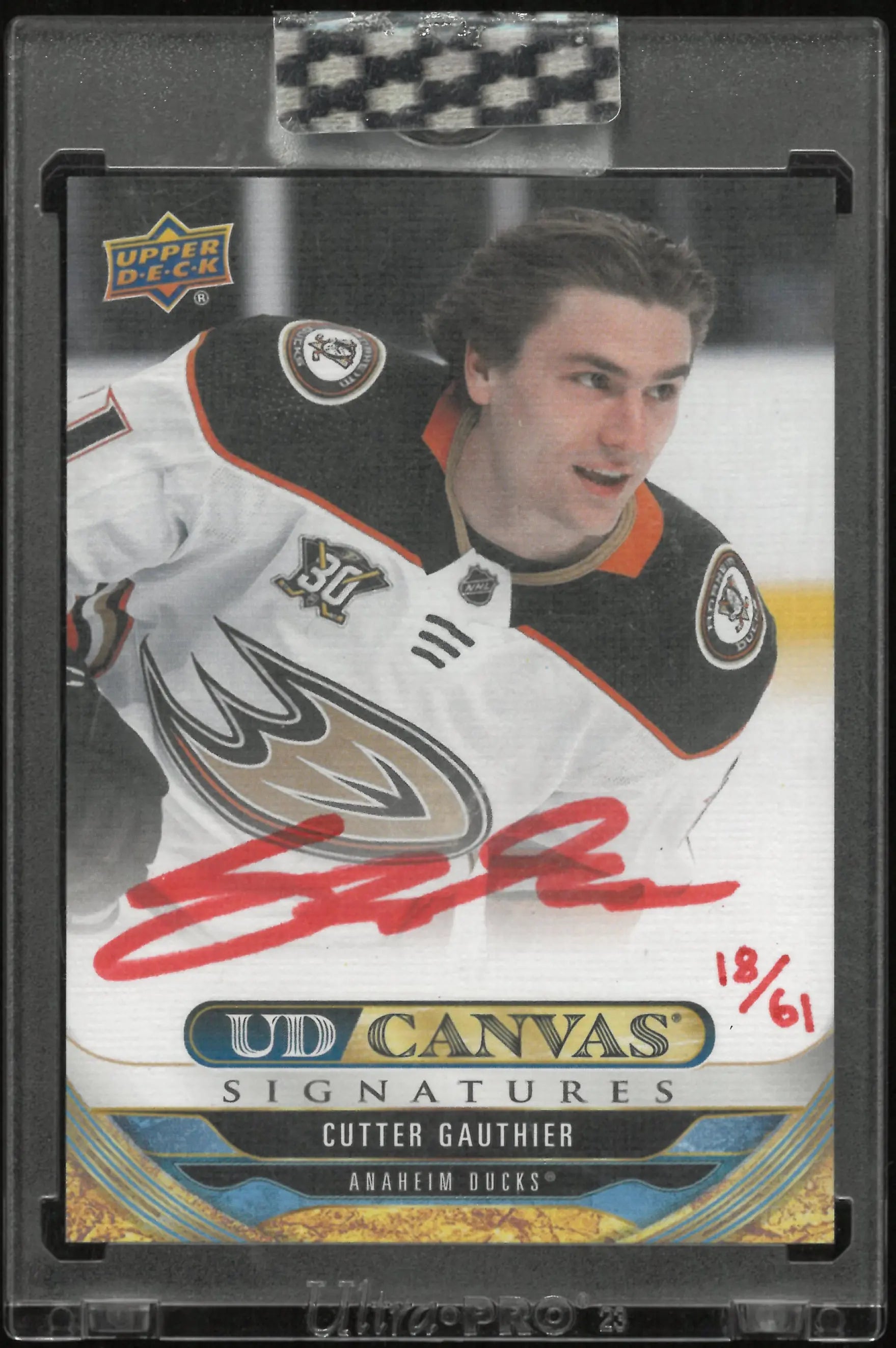 2024-25 Upper Deck Clear Cut Canvas Signatures Cutter Gauthier Auto /61 