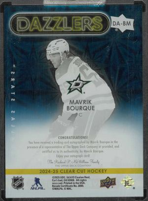 2024-25 Upper Deck Clear Cut Dazzlers Autograph Mavrik Bourque Auto 