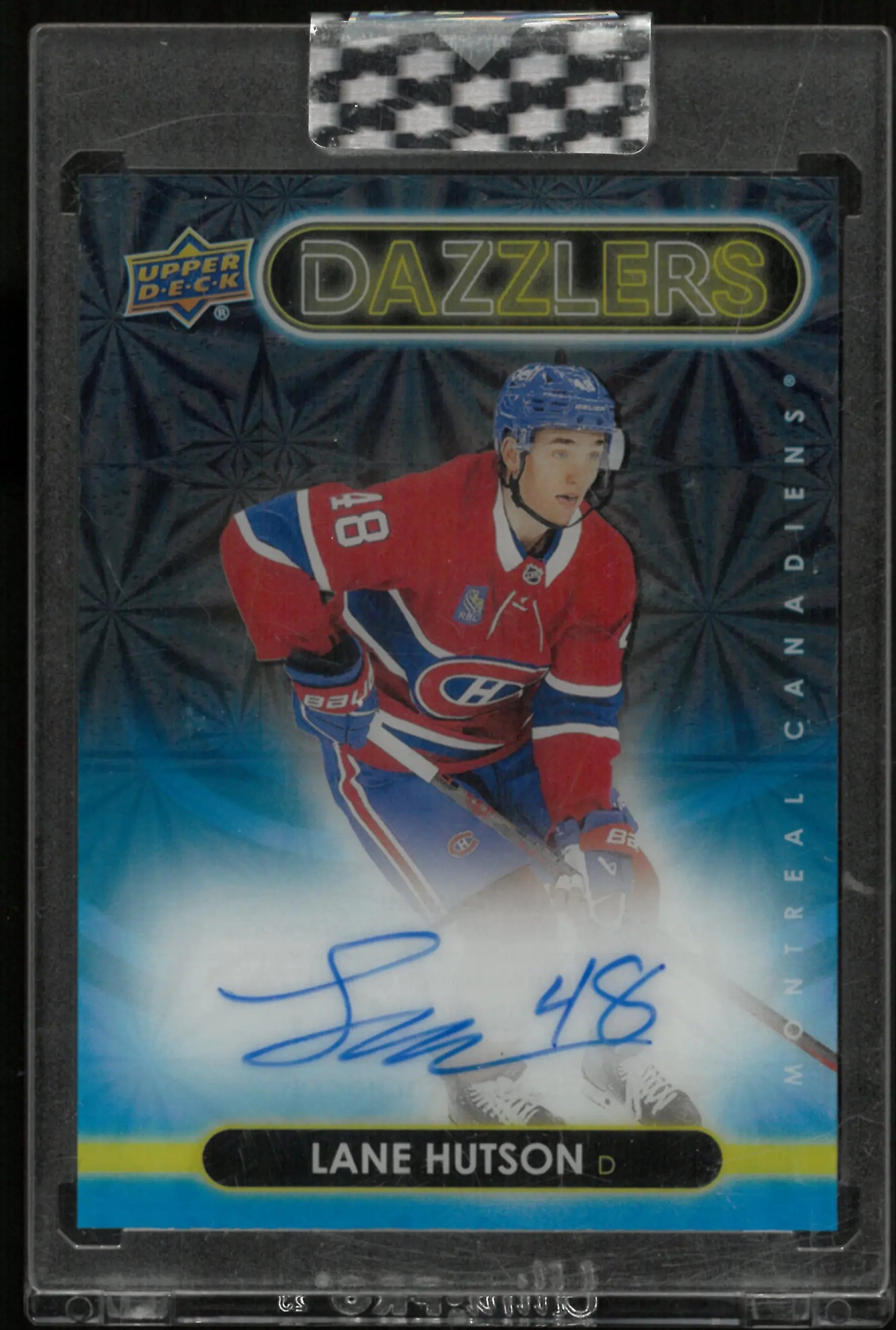 2024-25 Upper Deck Clear Cut Dazzlers Rookie Autograph Lane Hutson Auto RC 