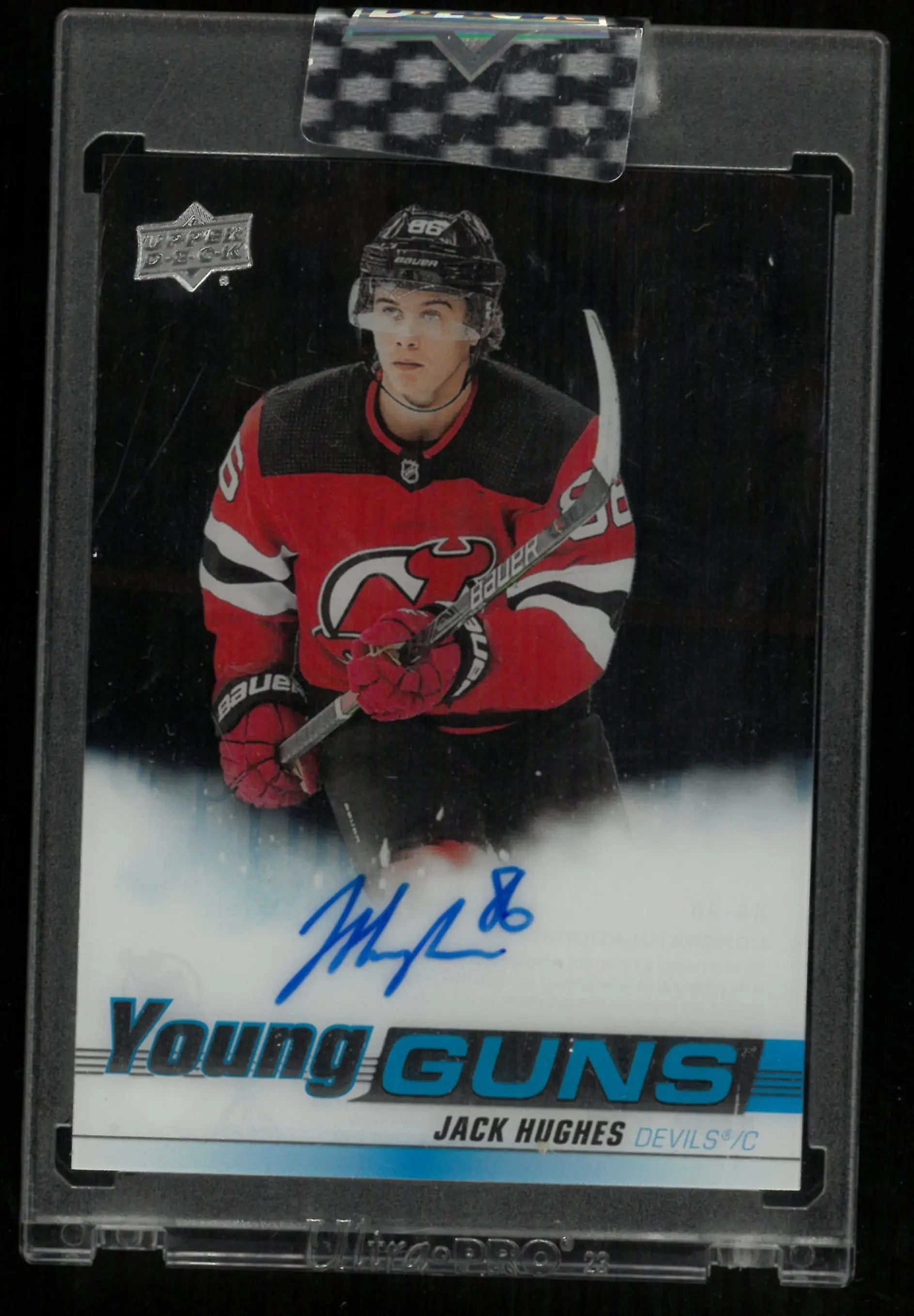 2024-25 Upper Deck Clear Cut Hockey Jack Hughes Young Guns RC Auto 